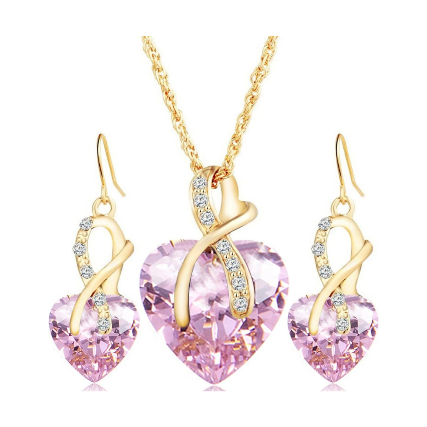 Diamond Heartbeat Earring and Necklace set