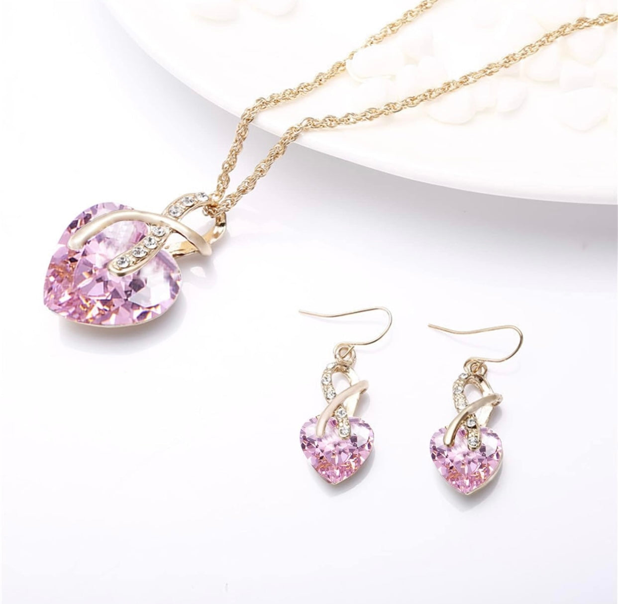 Diamond Heartbeat Earring and Necklace set